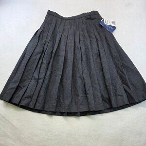 Vintage Catherine Stewart Pleated Short Wool Skirt 8 Charcoal Minimalist Luxe